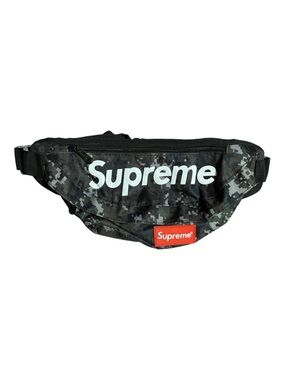 Supreme Black Digital Camo Waist Pack with White Logo